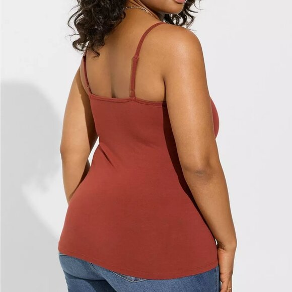 Torrid 5X Tank Top Cami Burnt Red Foxy Plus Size Layering Shirt Tee Fitted NWT - Picture 3 of 4